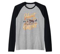 Hunt The Grunt Wild Boar Hog Hunting Rage Raglan Baseball Tee
