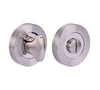 Hunta HANDLEZONE Bathroom Toilet Door Thumb Turn and Release Set - Dual Finish Polished/Satin Nickel