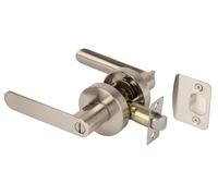Hunta HANDLEZONE® Mantara Privacy Leverset, Keyless Lock with Emergency Release, Adjustable 60-70mm Latch, for Bathroom/Bedroom - Satin Nickel
