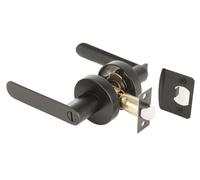 Hunta HANDLEZONE® Mantara Privacy Leverset, Keyless Lock with Emergency Release, Adjustable 60-70mm Latch, for Bathroom/Bedroom - Black Matt