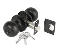 Hunta HANDLEZONE® Riva Entrance Knobset, Key Locked Door Knobset, Adjustable 60-70mm Latch, 1 Set - Black Matt