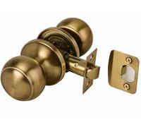 Hunta HANDLEZONE® Riva Passage Door Knobset, Non-Locking Interior Door Knobs, Adjustable 60-70mm Latch, 1 Set - Antique Bronze