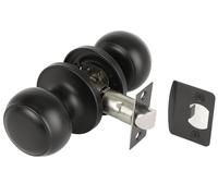 Hunta HANDLEZONE® Riva Passage Knobset, Non-Locking Interior Door Knobset, Adjustable 60-70mm Latch, 1 Set - Black Matt