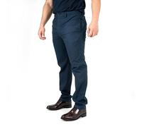 HuntaDeal Men's Elasticated Waist Trousers - Smart Casual Work Pants with Drawstring & 4 Pockets - Durable Polycotton Straight Leg Design (Navy, 38W / 27L)