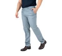 HuntaDeal Men's Elasticated Waist Trousers - Smart Casual Work Pants with Drawstring & 4 Pockets - Durable Polycotton Straight Leg Design (Light Grey, 30W / 29L)