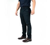 HuntaDeal Men's Elasticated Waist Trousers - Smart Casual Work Pants with Drawstring & 4 Pockets - Durable Polycotton Straight Leg Design (Black, 32W / 27L)