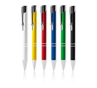 HuntaDeal Metal Ballpoint Pens Bulk Pack of 12 Pcs OR 6 Pcs - Professional Retractable Black Ink Pens, Quick-Dry, No Smear, Smooth Writing, Stationery School & Office Supplies (PACK OF 6 PCS)