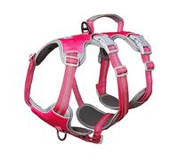 Huntboo Escape Proof Dog Harness Medium, Anti-Pull Dog Harness with Handle, Breathable, Adjustable Dog Harness Small, Reflective Harnesses for Large Dogs Outdoor, Walking, Training（Rose red, S)
