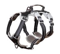 Huntboo Escape Proof Dog Harness Medium, Anti-Pull Dog Harness with Handle, Breathable, Adjustable Dog Harness Small Dog, Reflective Harnesses for Large Dogs Outdoor, Walking, Training (Black, S)