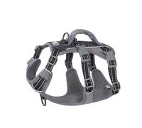 Huntboo Escape Proof Dog Harness Medium, Anti-Pull Dog Harness with Handle, Breathable, Adjustable, Reflective Dog Harnesses, Lightweight Dog Harness for Small and Large Dogs Outdoor (Black,L)