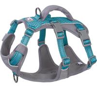 Huntboo Escape Proof Dog Harness Medium, Anti-Pull Dog Harness with Handle, Breathable, Adjustable, Reflective Dog Harnesses, Lightweight Dog Harness for Small and Large Dogs Outdoor (Teal Blue,S)