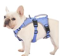 Huntboo Escape Proof Dog Harness Medium, Reflective Dog Harness with Handle, Durable, Breathable Adjustable Vest for Walking, Training, Running (Purple,M)