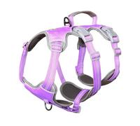 Huntboo Escape Proof Dog Harness, No Escape Dog Harness, Reflective Harnesses with Padded Handle, Breathable, Adjustable, Waterproof Vest for Small Medium Large Dogs Training (Lavender Purple,XL)