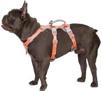 Huntboo No Escape Dog Harness - Fully Reflective, Padded Handle, Breathable, Durable, Adjustable Vest for Medium Dogs - Walking, Training, Running (Orange, M)