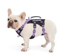 Huntboo Service Dog Vest Harness, Escape Proof Harness with 6 Patches, No-Pull, Reflective Harness with Handle, Adjustable for Small to Large Dogs, for Training and Hiking (Lavender Purple, M)