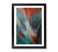 Hunted By The Fires Abstract Framed Wall Art Print A2 Black