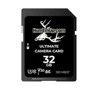 HuntEmUp 32GB SD Ultimate Trail Camera SD Card - U3 Class 10 V30 UHS-I, 100MB/s, Waterproof, Shockproof, Temperature & X-Ray Proof - High Speed Memory Card for Trail Cameras, DSLR & Digital Devices