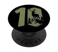 Hunter 10th Birthday Hunt Anniversary Deer Hunting PopSockets Adhesive PopGrip