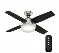 Hunter fan with light Dante, black/brown, quiet, E27
