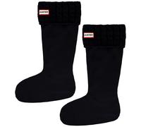 Hunter 6 Stitch Cable Cuff Tall Black Boot Sock UAS3415RPY_BLK