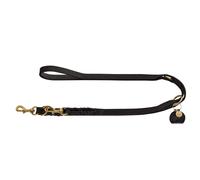 HUNTER 66851 SANSIBAR SOLID Adjustable Dog Lead Braided Leather Strong Elegant 1.5 x 200 cm Black