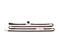 HUNTER Combi leash 6in1 Solid Education, 18/310 Soft genuine cow leather, dark brown