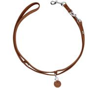 HUNTER Aalborg Adjustable Dog Lead Braided Cognac - 3-Way Adjustable Robust Cowhide Leather Braided O-Rings Made in Germany Size 15/200