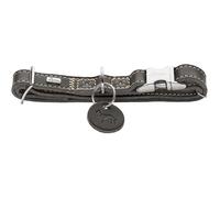 HUNTER Aalborg Aluminium Strong Dog Collar | Soft cowhide leather, aluminium click closure, fully adjustable, robust, made in Germany, colour: stone grey, size: XL