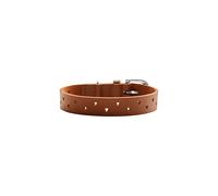 HUNTER Aalborg Soul Dog Collar - Cognac - Heart Punched - Strong Greased - Heavy Duty - Size 35