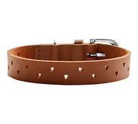 HUNTER Aalborg Soul Dog Collar - Cognac - Heart Punched - Strong Greased - Size 25