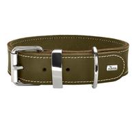 HUNTER AALBORG SPECIAL Dog Collar, Leather, Durable, Comfortable, 60 (M-L), Olive