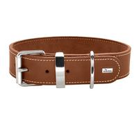 HUNTER AALBORG Special Dog Collar, Leather, Durable, Comfortable, 65 (L), Cognac