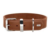 HUNTER AALBORG Special Dog Collar, Leather, Durable, Comfortable, 70 (L-XL), Cognac