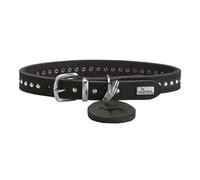 HUNTER Aalborg Style Dog Collar | Full-grain leather, robust, comfortable, stylish rivet trim, made in Germany, colour: black, size: 37