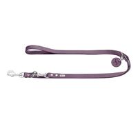HUNTER Adjustable Leather Dog Lead, Colour: Purple, Extra Durable, 3-Way Adjustable, with Leather Key Ring, Made in Germany, Size: 20/200