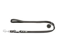 HUNTER Adjustable Leather Dog Lead, Colour: Stone Grey, Extra Durable, 3-Way Adjustable, with Leather Key Ring, Made in Germany, Size: 20/200