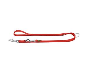 Hunter - Adjustable Nylon V Leash - Dog leash size Länge max. 200 cm - Breite 2,5 cm, red