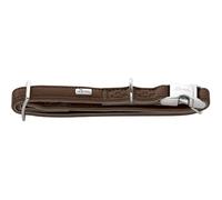 HUNTER Amalfi Aluminium Strong Dog Collar Chocolate Brown Faux Leather Nappa Look Vegan Fully Adjustable with Aluminium Strong Closure Made in Germany Size 40-55/L