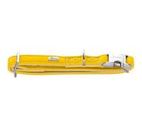 HUNTER Amalfi Aluminium Strong Dog Collar Yellow Faux Leather Nappa Look Vegan Fully Adjustable with Aluminium Strong Closure Made in Germany Size 30-45/M