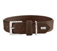 HUNTER Amalfi Dog Collar | Vegan, faux leather in nappa look, easy to clean, very comfortable to wear, made in Germany, colour: chocolate brown