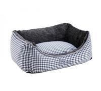 HUNTER Astana Dog Sofa with Plush, 80 x 60 cm, Grey Checked