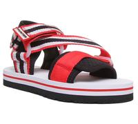 Hunter Beach Ankle Strap Hook And Loop Womens Sandal In White Red Uk 3 - 8