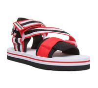 Hunter Beach Sandal Ankle Strap Hook And Loop In White Red Size 5