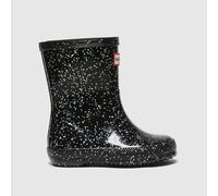 HUNTER BOOTS Black First Giant Glitter Girls Toddler Boots UK 4 (EU 21)