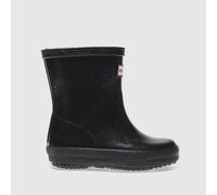 HUNTER BOOTS Black Kids First Gloss Toddler Boots UK 6 (EU 23)