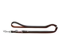 HUNTER Canadian UP Adjustable Dog Lead Black/Cognac Soft Smooth Leather 3-Way Adjustable Sustainable Made in Germany Size 20/200