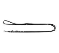 HUNTER Canadian UP Adjustable Dog Lead Black Soft Smooth Leather 3-Way Adjustable Sustainable Made in Germany Size 8/200