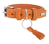 HUNTER Cannes Dog Collar Leather Nappa Leather Soft Elegant Elegant 40 (XS-S), Orange