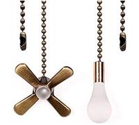 Hunter Ceiling Fan Pull Chain 13.6 Inches Fan Pulls Set with Connector 3mm Diameter Beaded Ball Fan Pull Chain (Bronze)