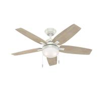 HUNTER FAN Arcot, 117 cm, Indoor Ceiling Fan with Light and Pull Fresh White [EEK: Does not apply]